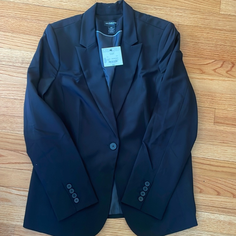 Liz Claiborne Women’s 1-Button Jacket Black Suit Jacket